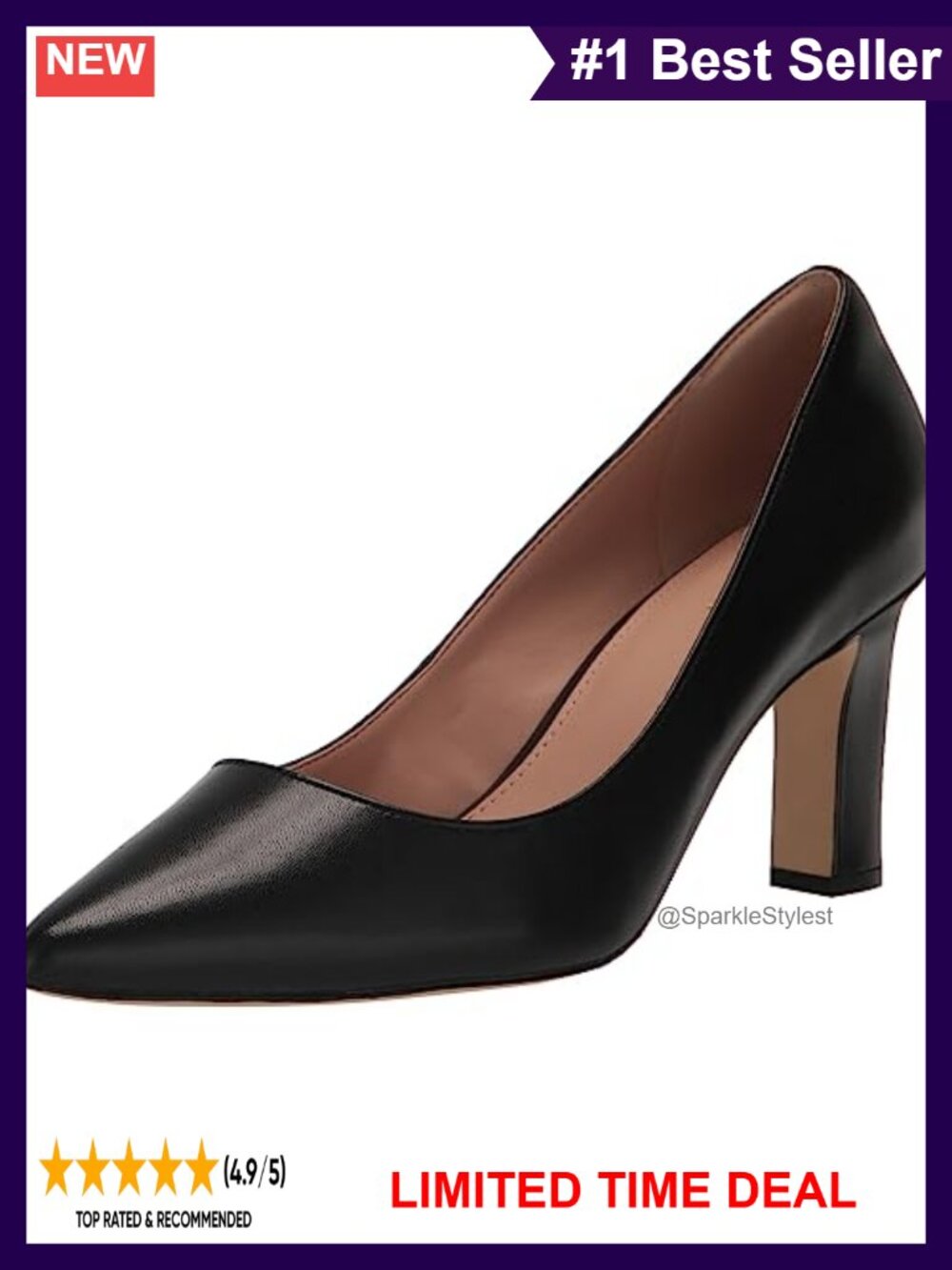 Cole Haan Mylah 75mm High Heel Pump Leather French Round Toe